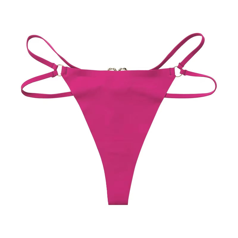 Ice Silk Iron Ring Sexy Women G String Briefs Panties Girls Underwear Thong Underpants Seamless Lingerie plus Size S-XL