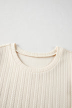 Violet Puff Sleeve Textured Blouse