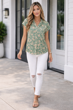 Bethany Pleated Short Sleeve Blouse-4