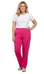 Women's Knit Pull on Pants - Cotton Blend with Flat Front waistband