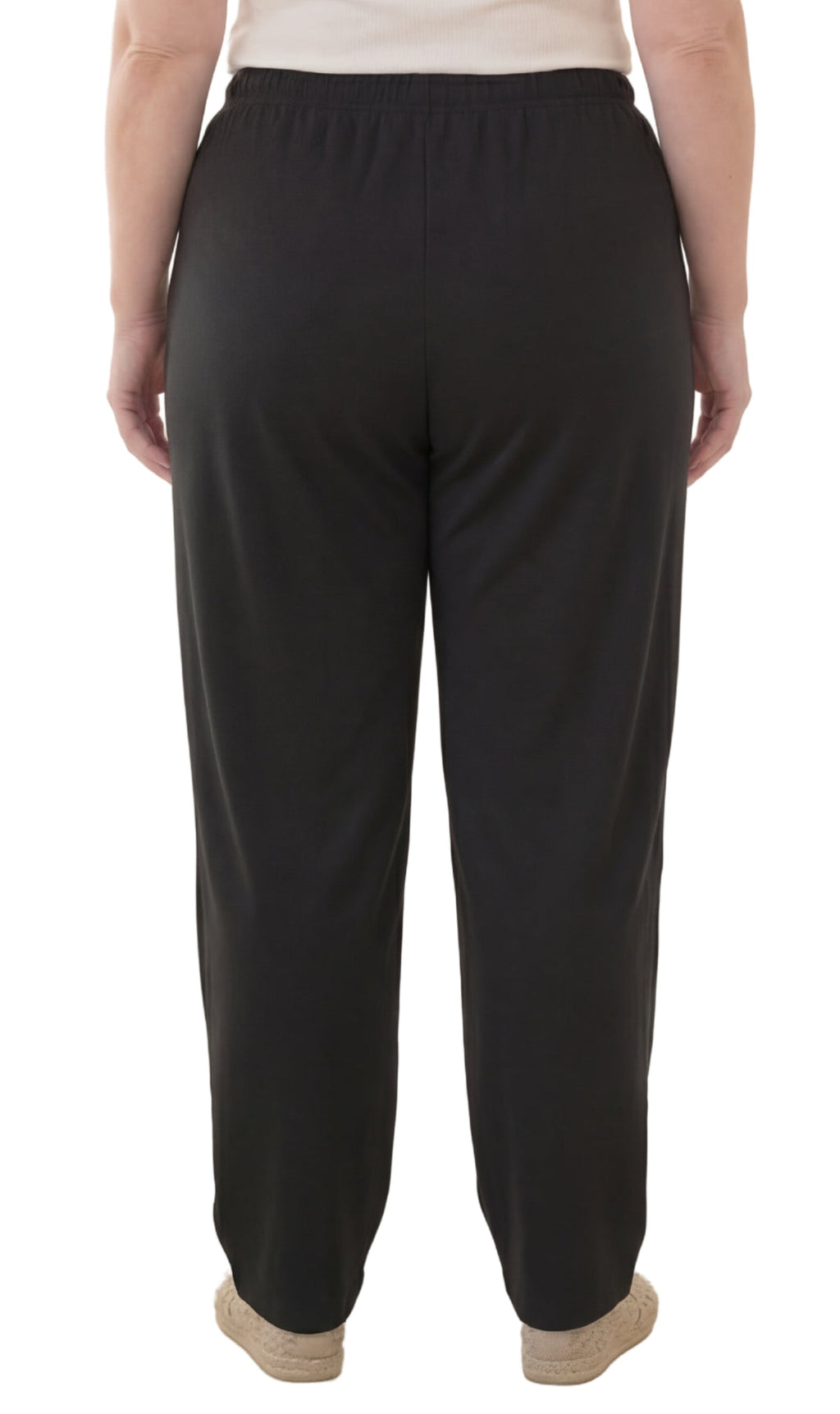 Women's Knit Pull on Pants - Cotton Blend with Flat Front waistband