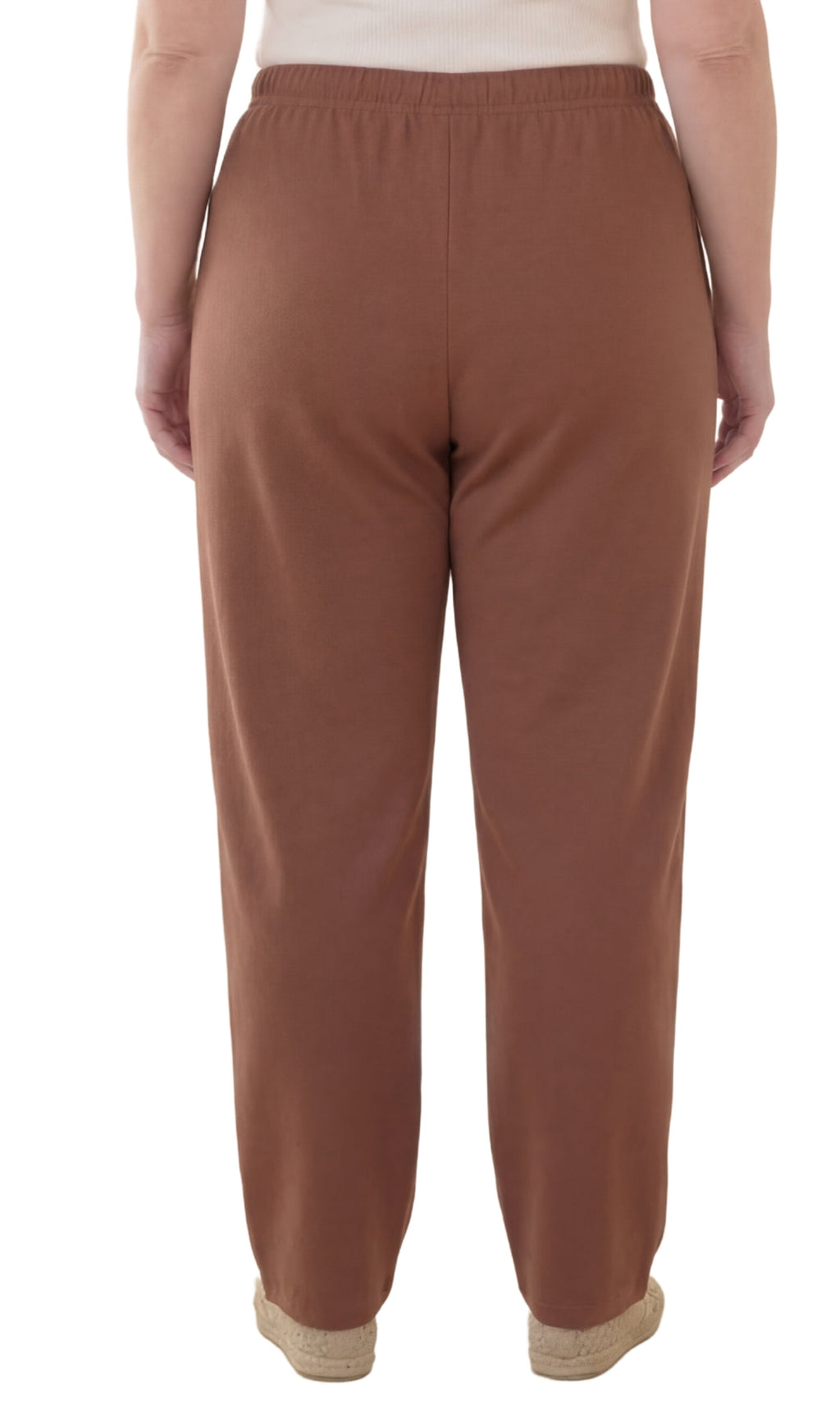 Women's Knit Pull on Pants - Cotton Blend with Flat Front waistband