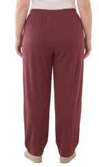 Women's Knit Pull on Pants - Cotton Blend with Flat Front waistband