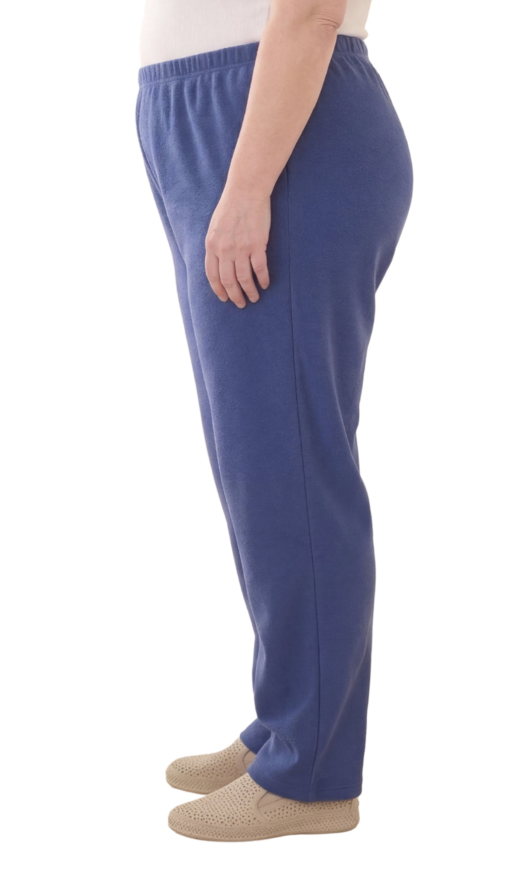 Women's Knit Pull on Pants - Cotton Blend with Flat Front waistband