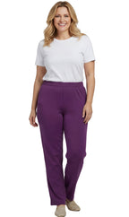 Women's Knit Pull on Pants - Cotton Blend with Flat Front waistband