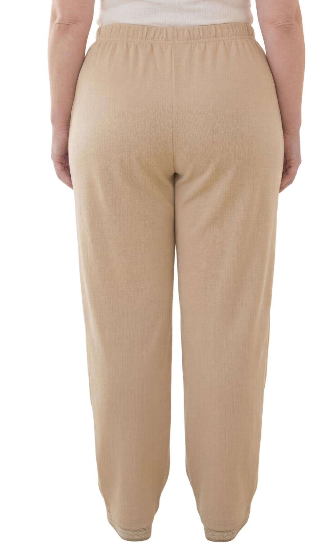 Women's Knit Pull on Pants - Cotton Blend with Flat Front waistband