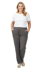 Women's Knit Pull on Pants - Cotton Blend with Flat Front waistband