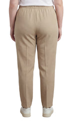 Womens Classic Poly Knit Pants - Pull On Slacks with Elastic Waist