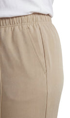 Womens Classic Poly Knit Pants - Pull On Slacks with Elastic Waist