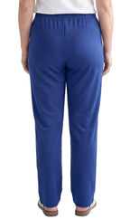 Womens Classic Poly Knit Pants - Pull On Slacks with Elastic Waist