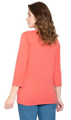 Women's 3/4 Sleeve Crew Neck Top – Comfortable Jer