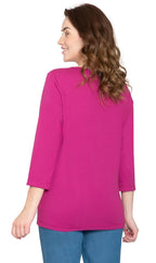 Women's 3/4 Sleeve Crew Neck Top – Comfortable Jer