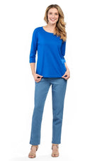 Women's 3/4 Sleeve Crew Neck Top – Comfortable Jer
