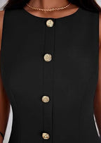 Work Dresses for Women Summer Business Short Dress Sleeveless Button down Formal Elegant Office Outfits
