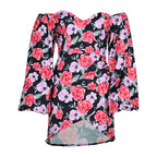 Printed Sexy Square Collar Dress Women Spring Summer Arrival