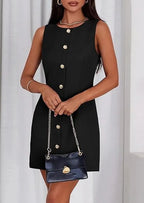 Work Dresses for Women Summer Business Short Dress Sleeveless Button down Formal Elegant Office Outfits
