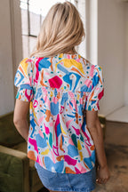 Harper Shirred Short Sleeve Blouse-1