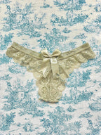 Green Lace Bow Panty - Luxurious Cotton Lingerie | Femstylo