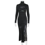 New Black elegant Fashionable Autumn And Winter party Dress for women
