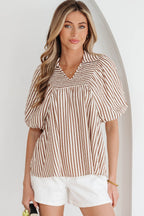 Lina Short Puff Sleeve Blouse-4