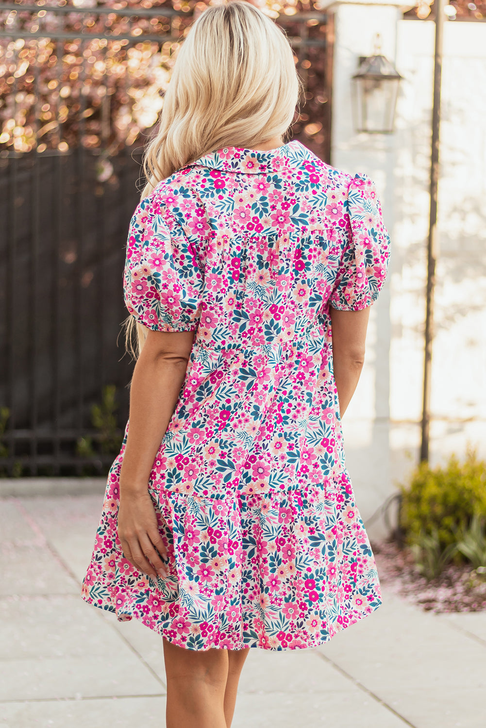Lindsey Floral Short Sleeve Loose Dress-1