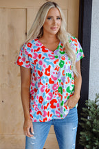 Ruthie Print Short Sleeve Blouse-4