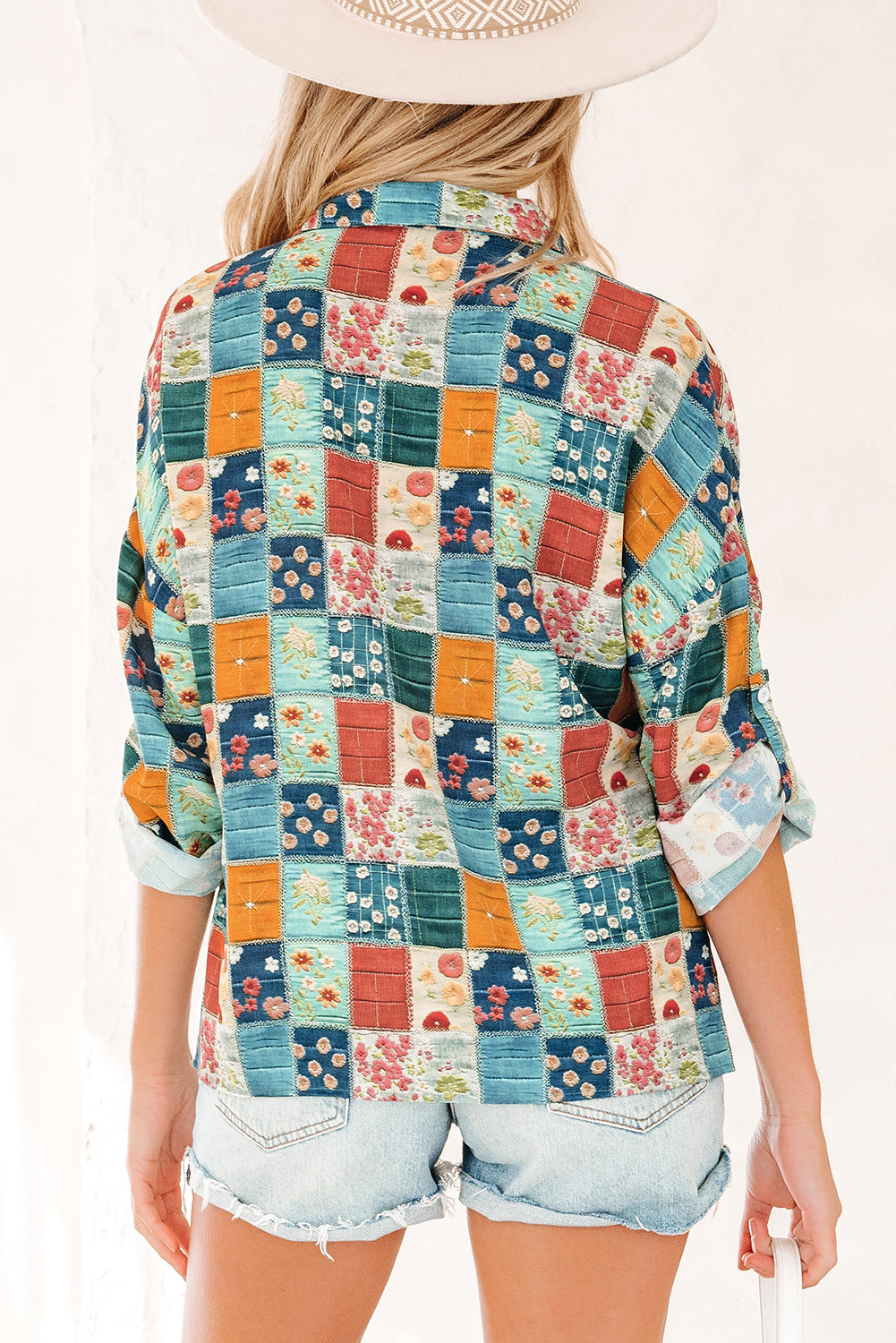 Zyla Up Sleeve Shift Blouse-1