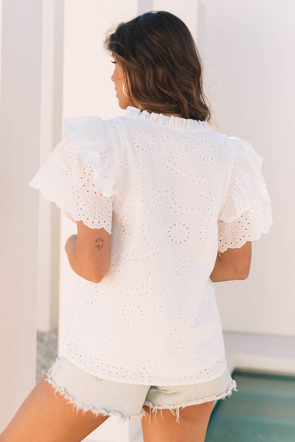 Aspyn Ruffle Short Sleeve Blouse-1
