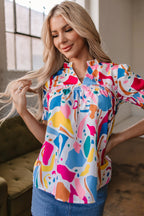 Harper Shirred Short Sleeve Blouse-3