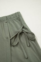 Solid Oversize Tee & Tie-Wrap Mini Skort Set