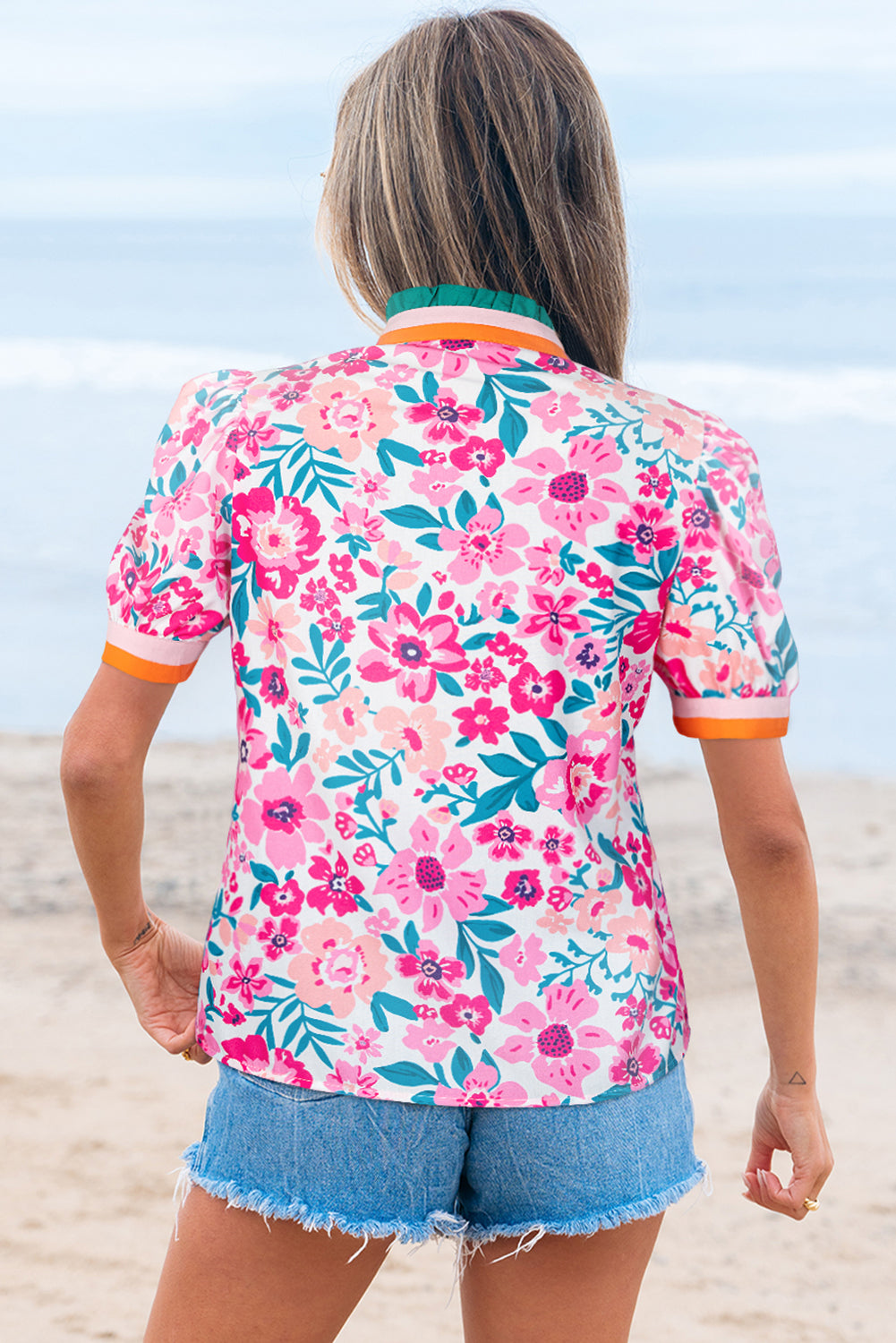 Gianna Floral Short Sleeve Blouse-1