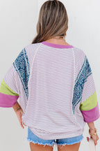 Kyra Patchwork Bracelet Sleeve Blouse