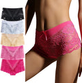 5 Pack of Women'S Underwear Regular & plus Size Lace Boyshort Panties Cheeky Silk Hipster Sexy Panty