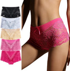 5 Pack of Women'S Underwear Regular & plus Size Lace Boyshort Panties Cheeky Silk Hipster Sexy Panty