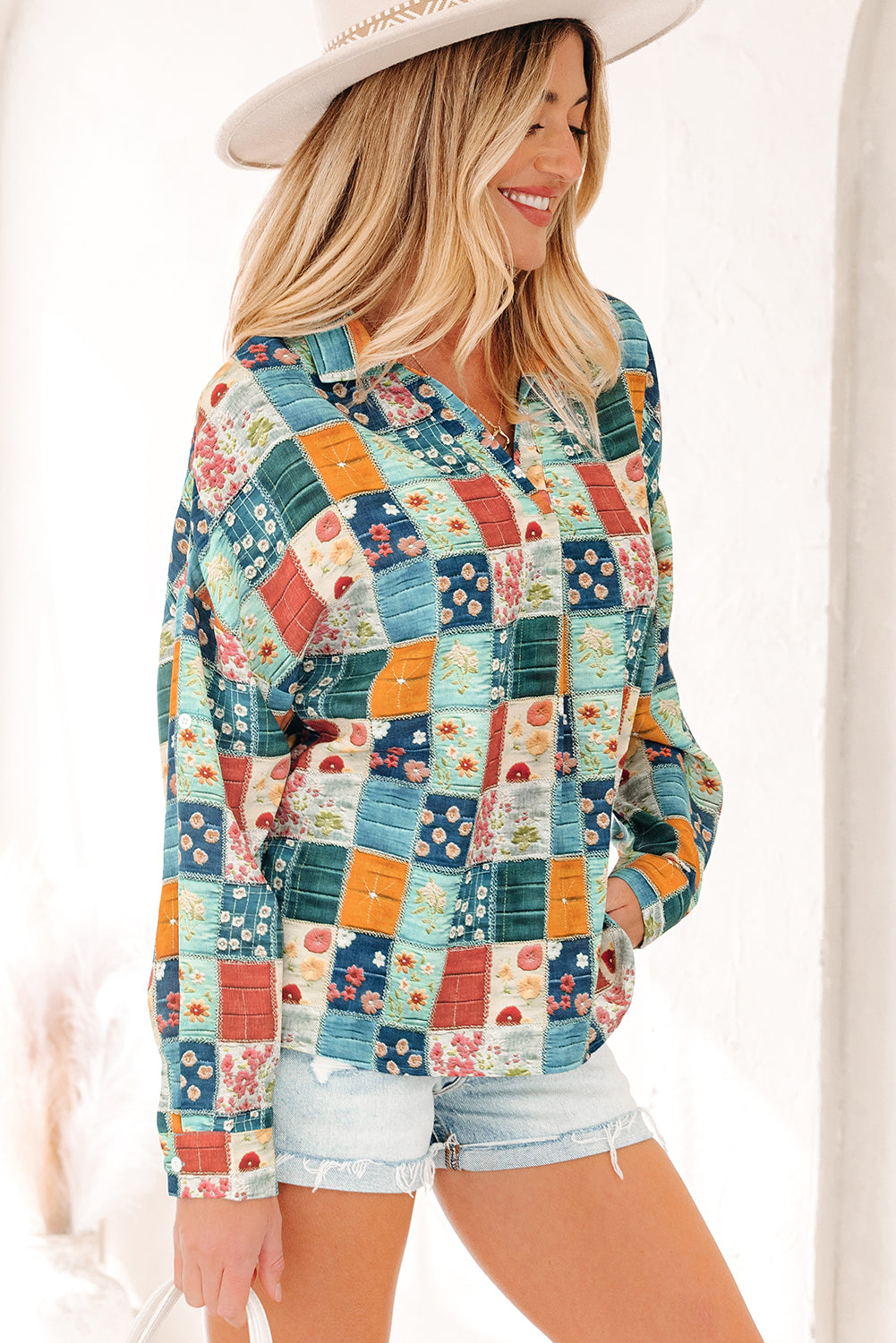 Zyla Up Sleeve Shift Blouse-3