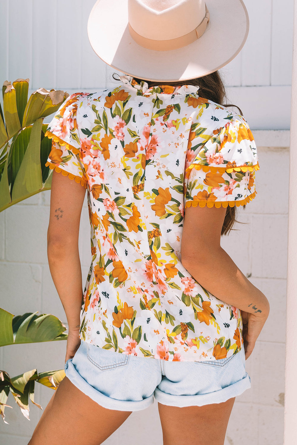 Ailany Short Sleeve Floral Blouse-1