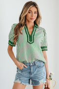 Elora Short Bubble Sleeve Blouse-0