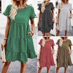 Leisure vacation printed dress with spring/summer temperament and ranch style