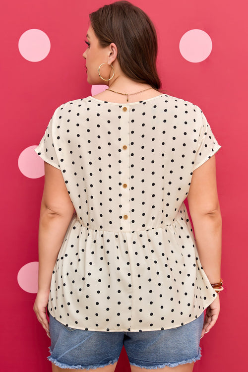Alison Short Sleeve Babydoll PLUS Blouse-1