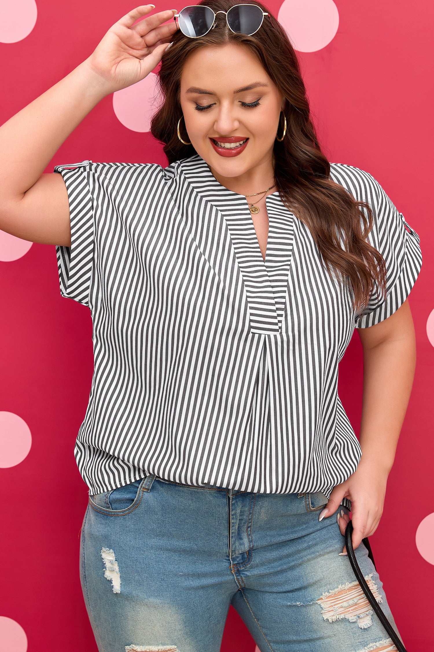 Hope Short Dolman Sleeve PLUS Blouse-4
