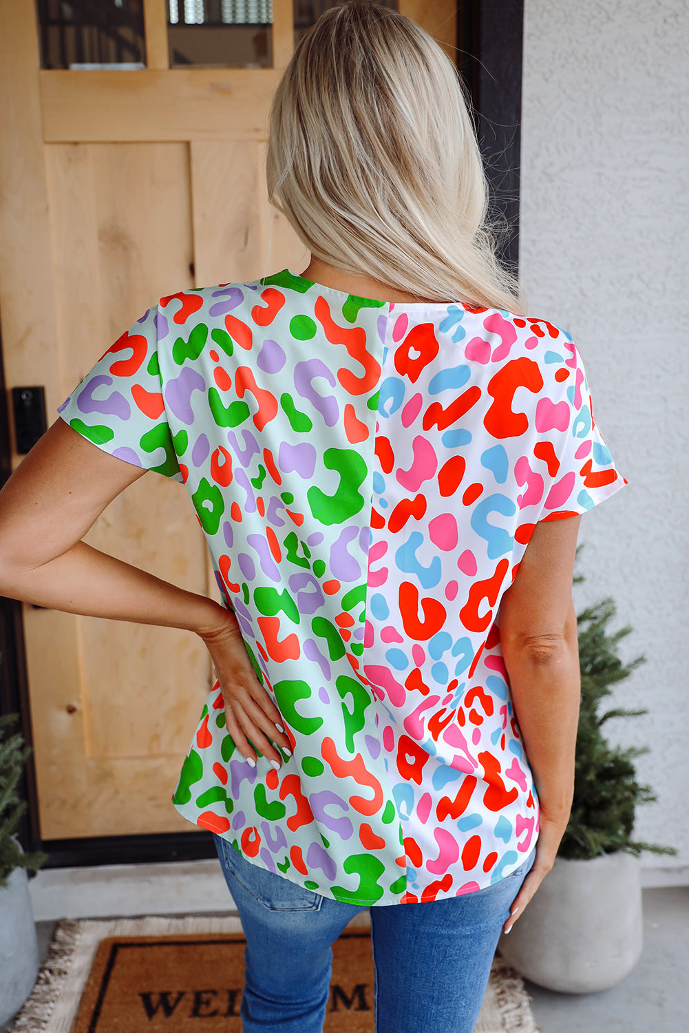 Ruthie Print Short Sleeve Blouse-1