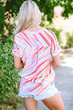 Cali Abstract Short Sleeve Blouse-1