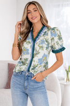 Mila Trim Short Sleeve Blouse-4