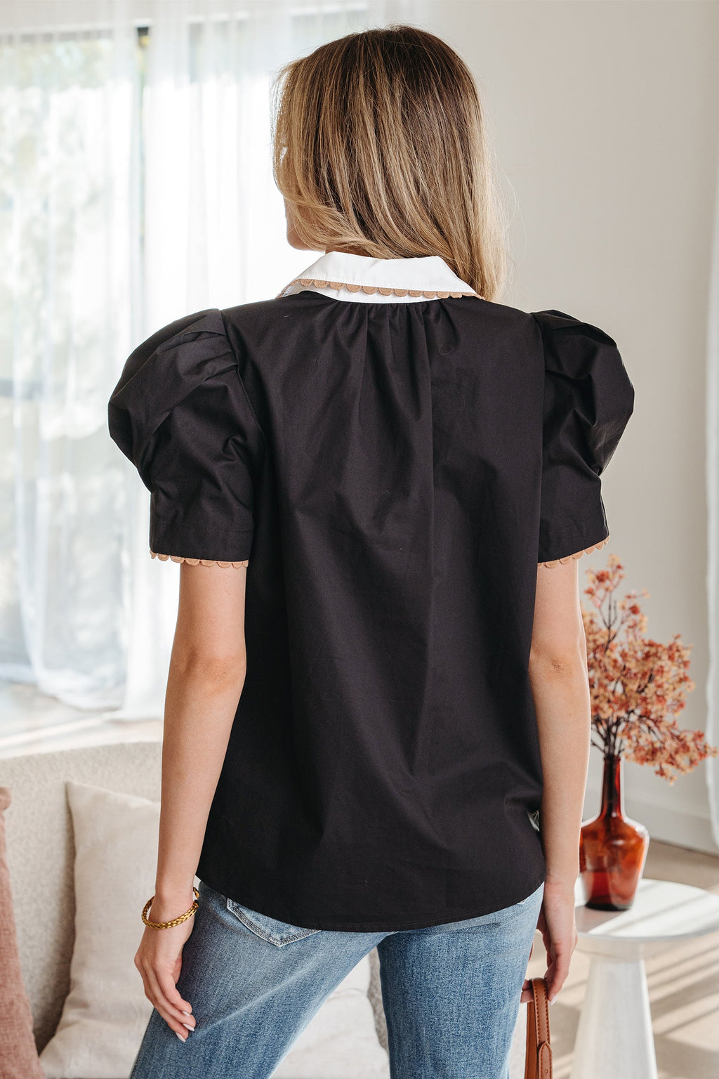Remington Collar Short Sleeve Blouse-1