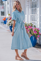 Shiloh Bubble Sleeve Long Dress