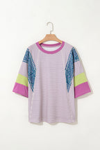 Kyra Patchwork Bracelet Sleeve Blouse