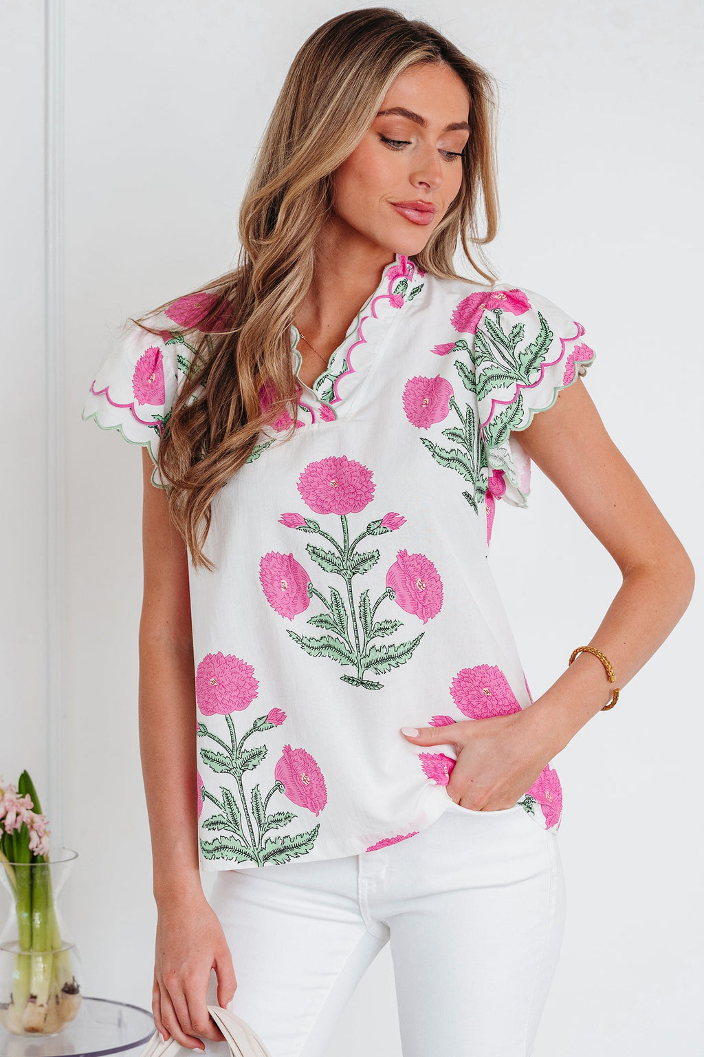 Mariah Detail Short Sleeve Blouse-2