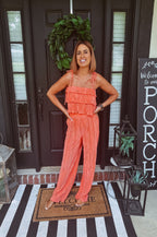 Coral Orange Ruffle Set