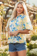 Claira Floral Puff Short Sleeve Blouse-3