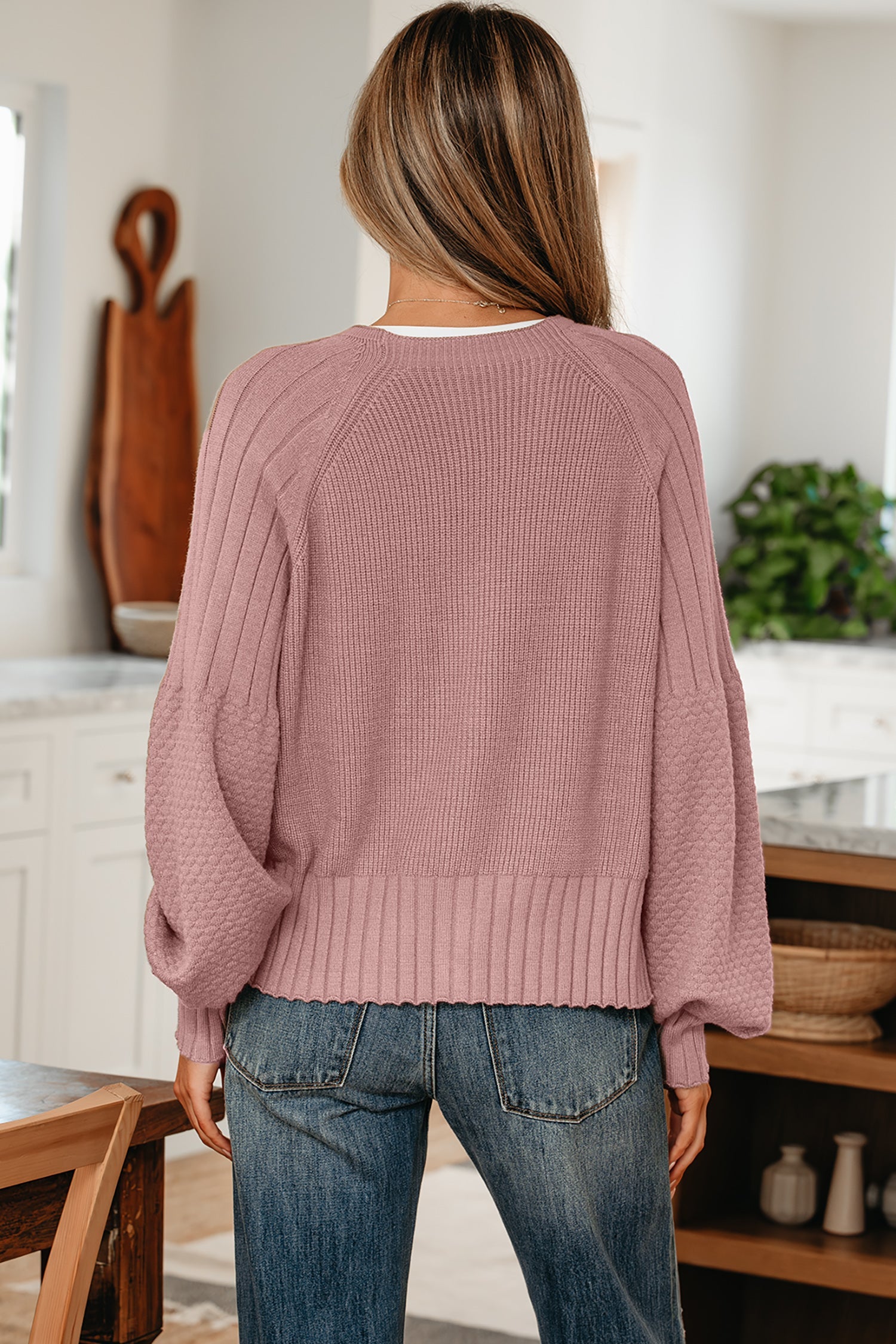 Khloe Mixed Texture Knit Sweater
